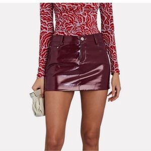 STAUD Drawing Vegan Leather Micro Mini Skirt